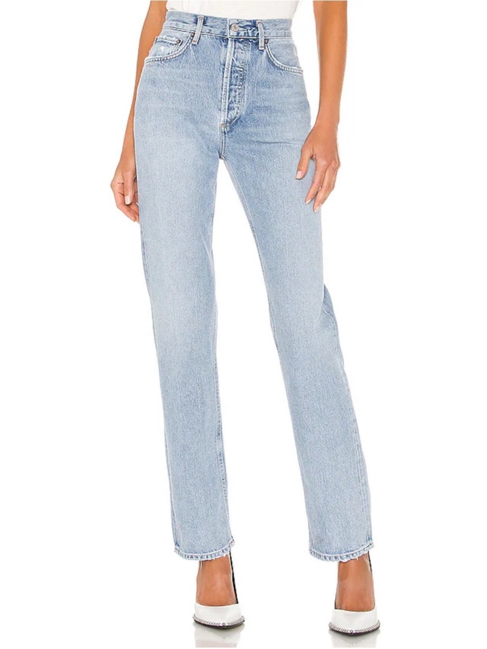 Agolde Lana straight leg jeans in light wash